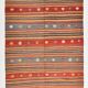 6x9 Red & Blue Striped Pattern Handmade Kilim Rug, 175x275Cm