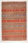 6x9 Red & Blue Striped Pattern Handmade Kilim Rug, 175x275Cm