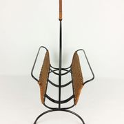 Rattan and metal magazine holder 1960