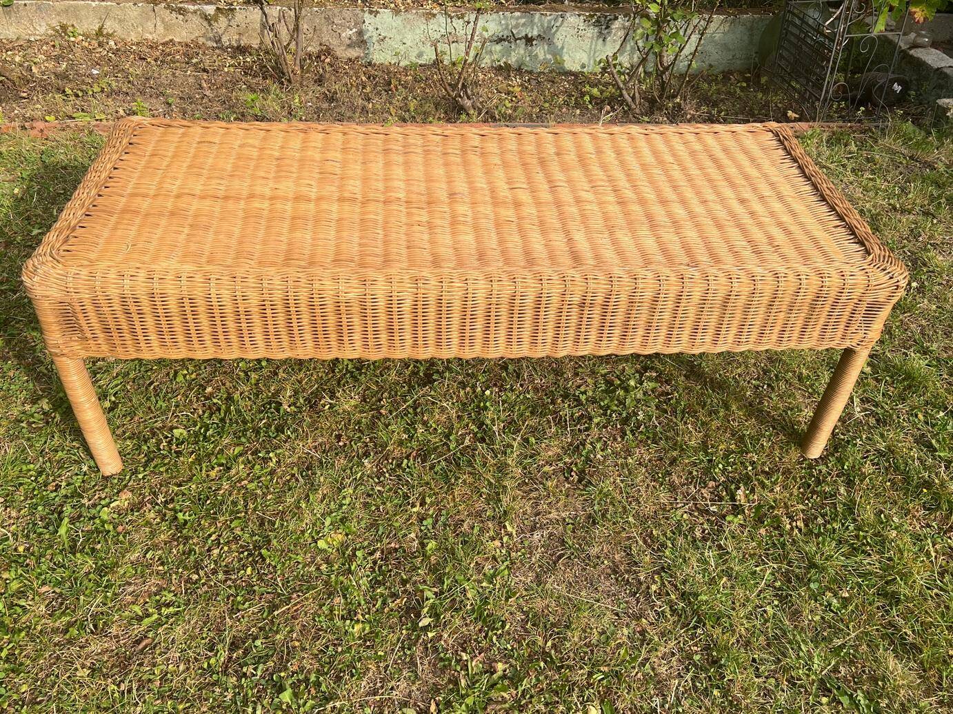 Am.pm rattan coffee table / bench – vintage 90s – excellent condition