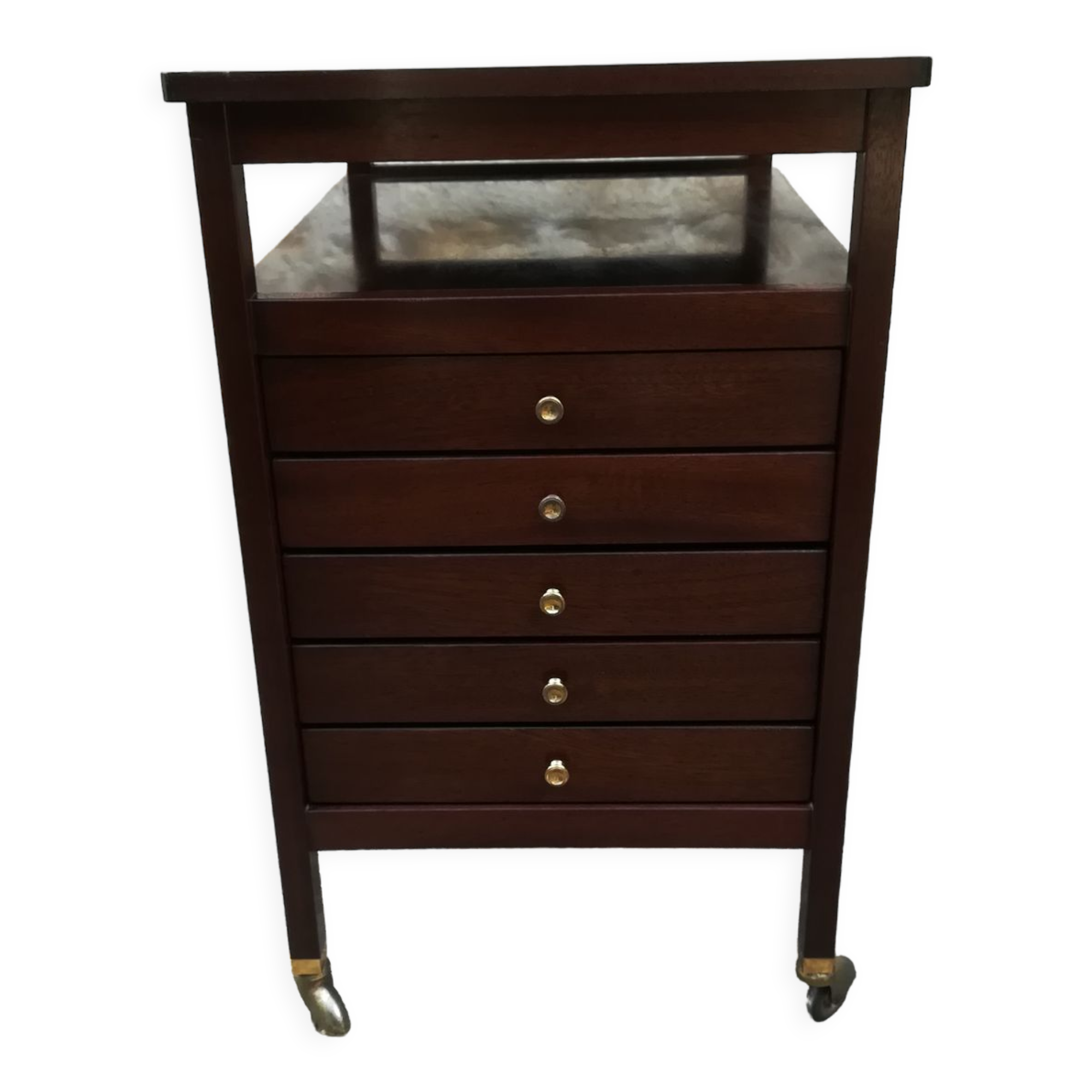 Five-drawer cabinet on wheels