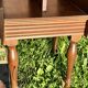 Vintage Dark Brown Wood Side Table - Vinyl Record Book Holder