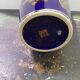 Old Ceramic Vase Enamelled Blue Asian Décor Vintage