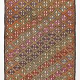 5x7 Multicolor Geometric Style Kilim Rug, Turkish Kilim, 158x218Cm