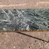 Coffee table in green marble and neoclassical gilded bronze