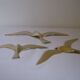 Wall Decoration Set 3 X Seagull / Swallow / Bird. Brass 70 / 80s