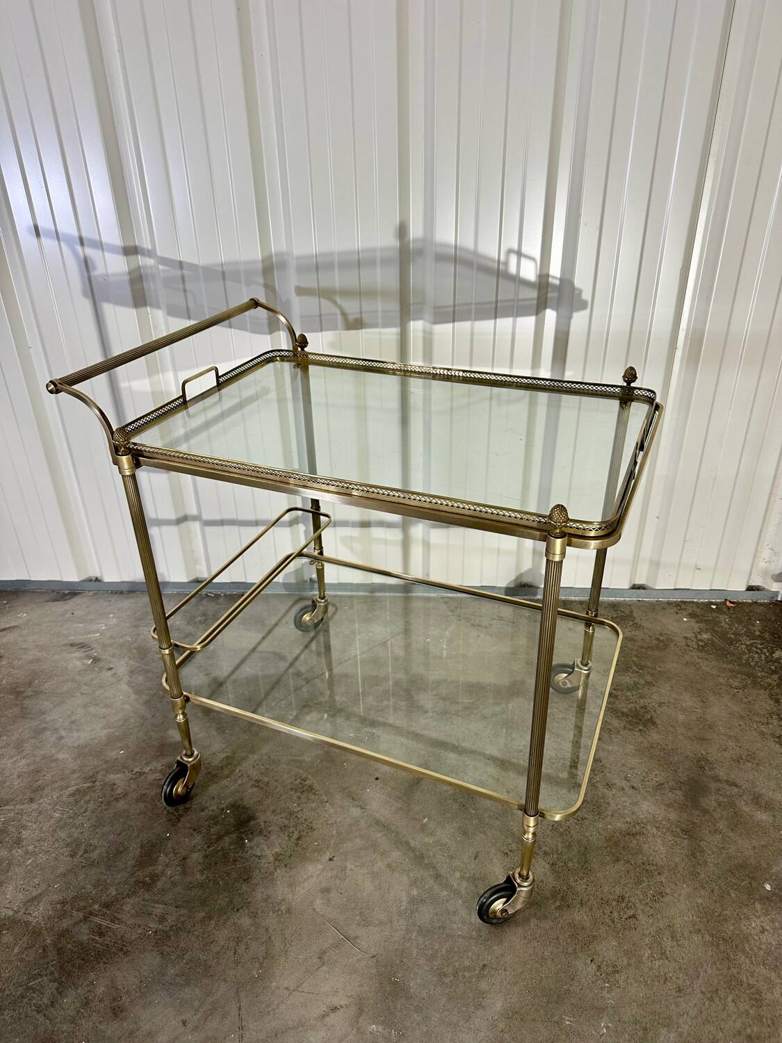 1970s gold rolling serving table