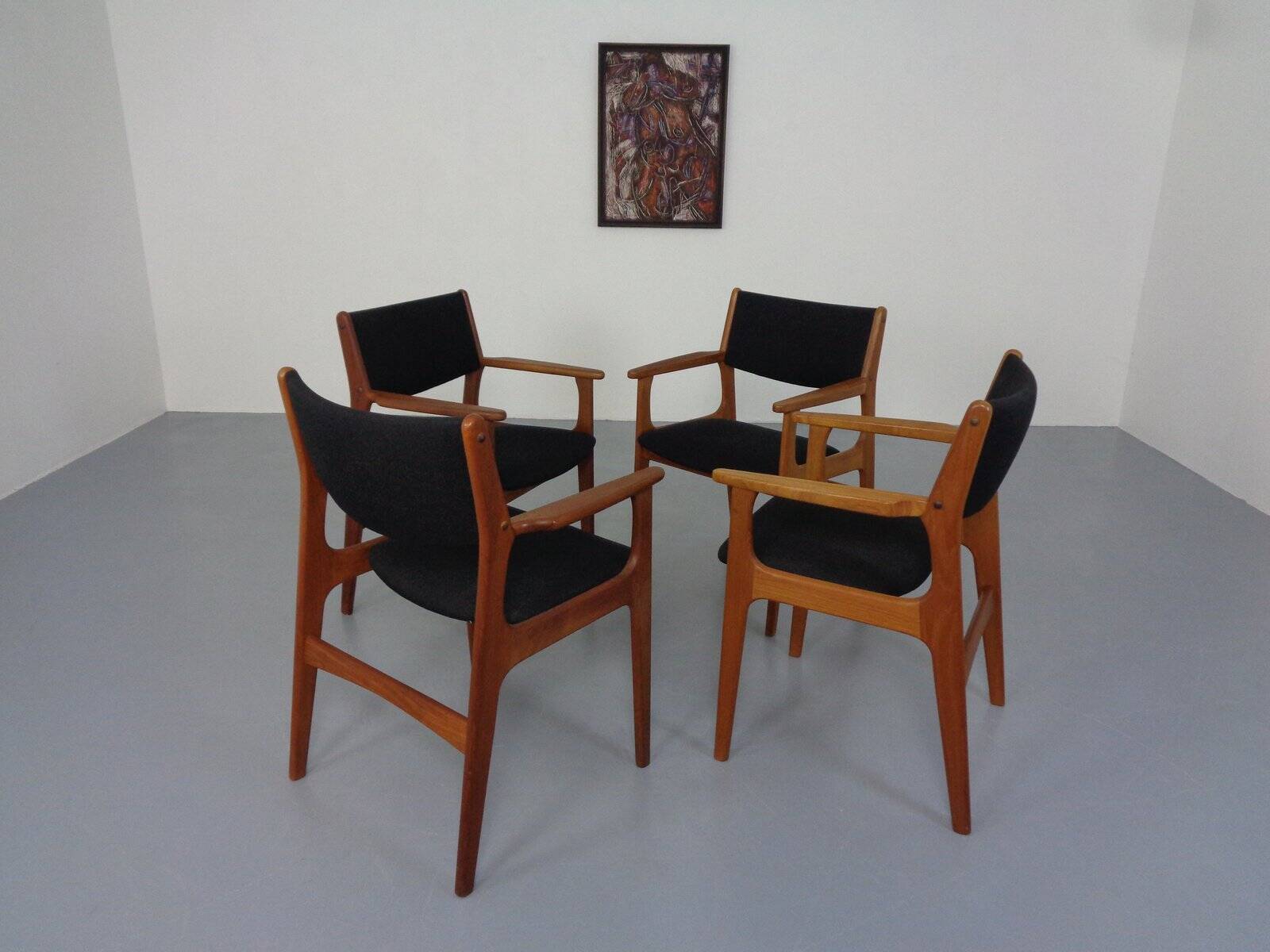 Mid-Century Danish Armchairs in Teak, 1960s, Set of 4