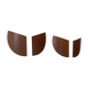 Paire d'appliques vintage bois thermoformé et verre sablé, France, 1980