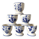 Hand painted earthenware egg cups