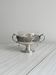 Metal and glass pedestal bowl