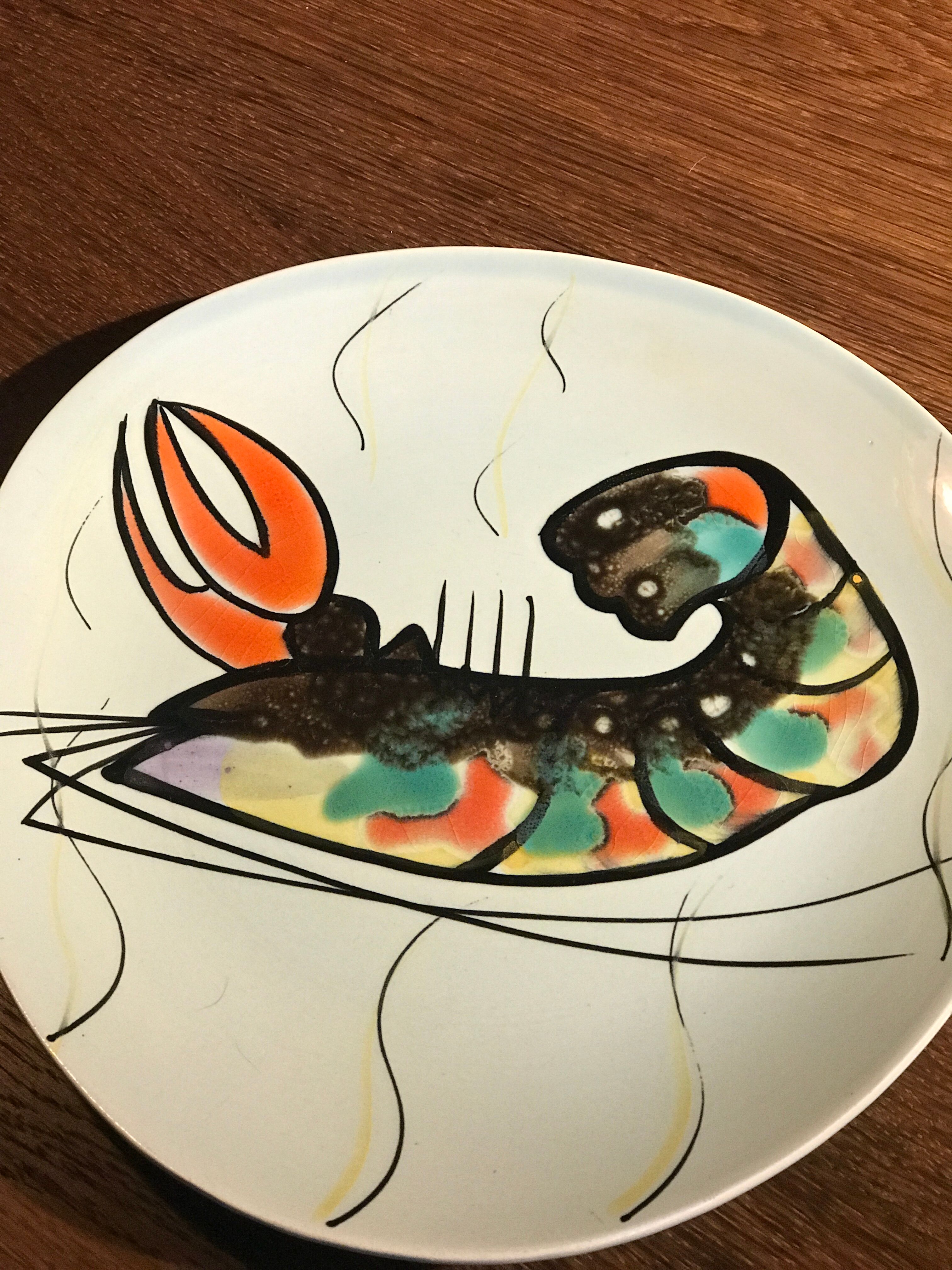Assiette vintage 50 pornic\homard