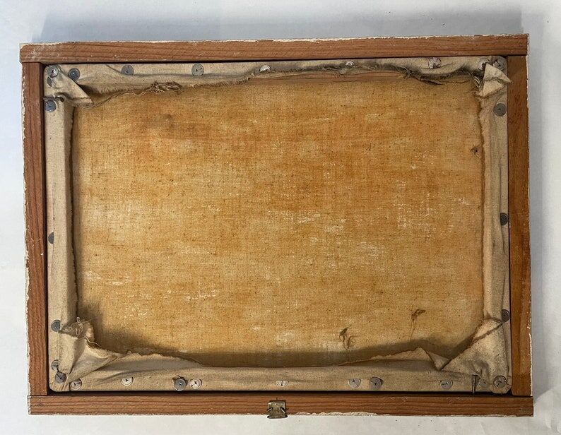 1930s French oil painting on canvas, industrial site with mine in Northern France