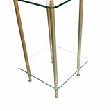 Side table in glass and brass