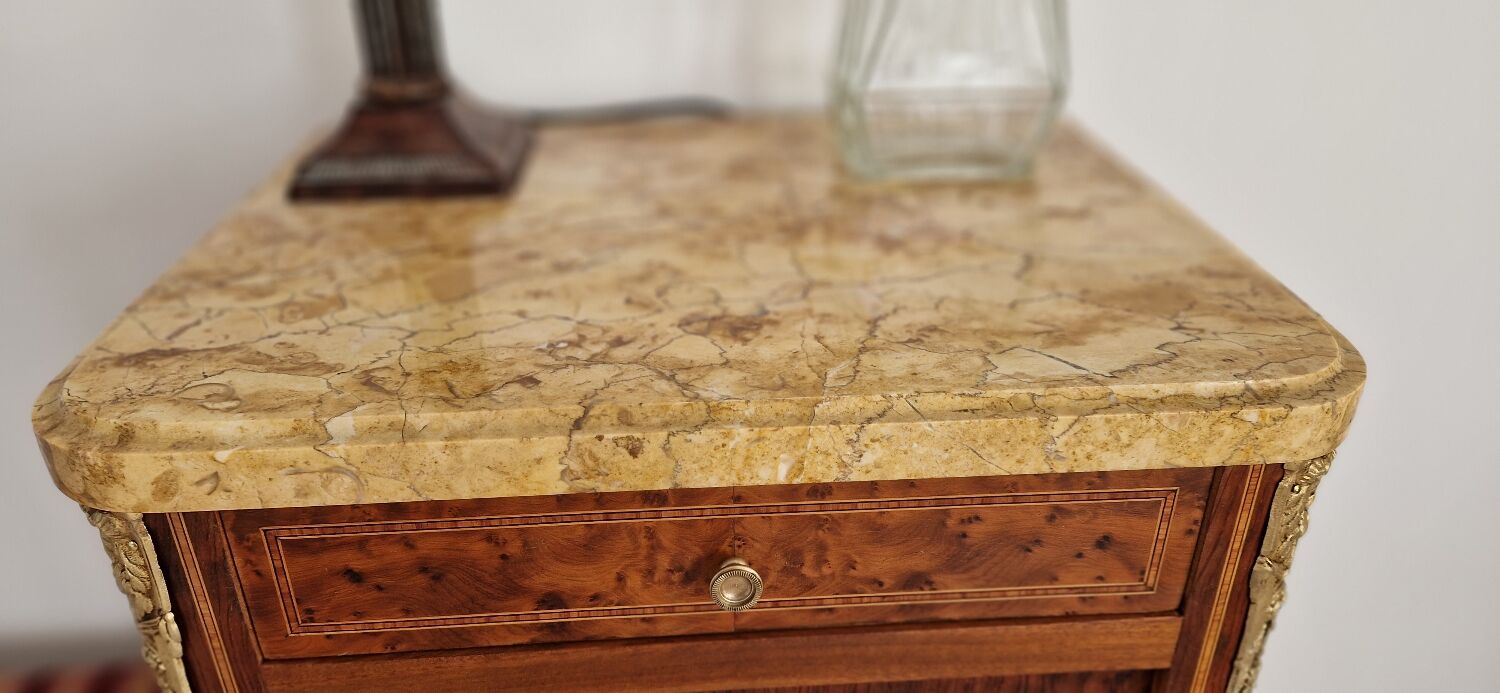 Low furniture marquetry style louis XVI