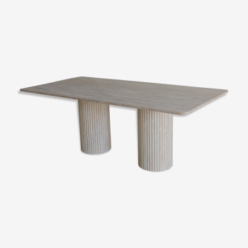 Olympia rectangular dining table - 200x100 - natural travertine