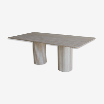 Table à manger rectangulaire Olympia - 200x100 - travertin naturel