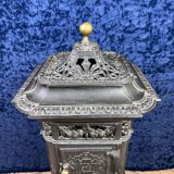 Beautiful cast iron stove, pagoda model, from Varigney in Haute Saône
