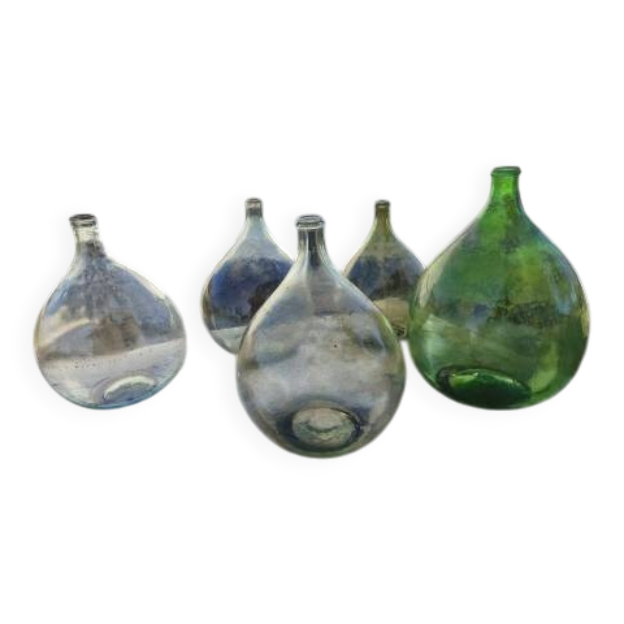 Set of 5 Antique Glass Ladies' Jeannes