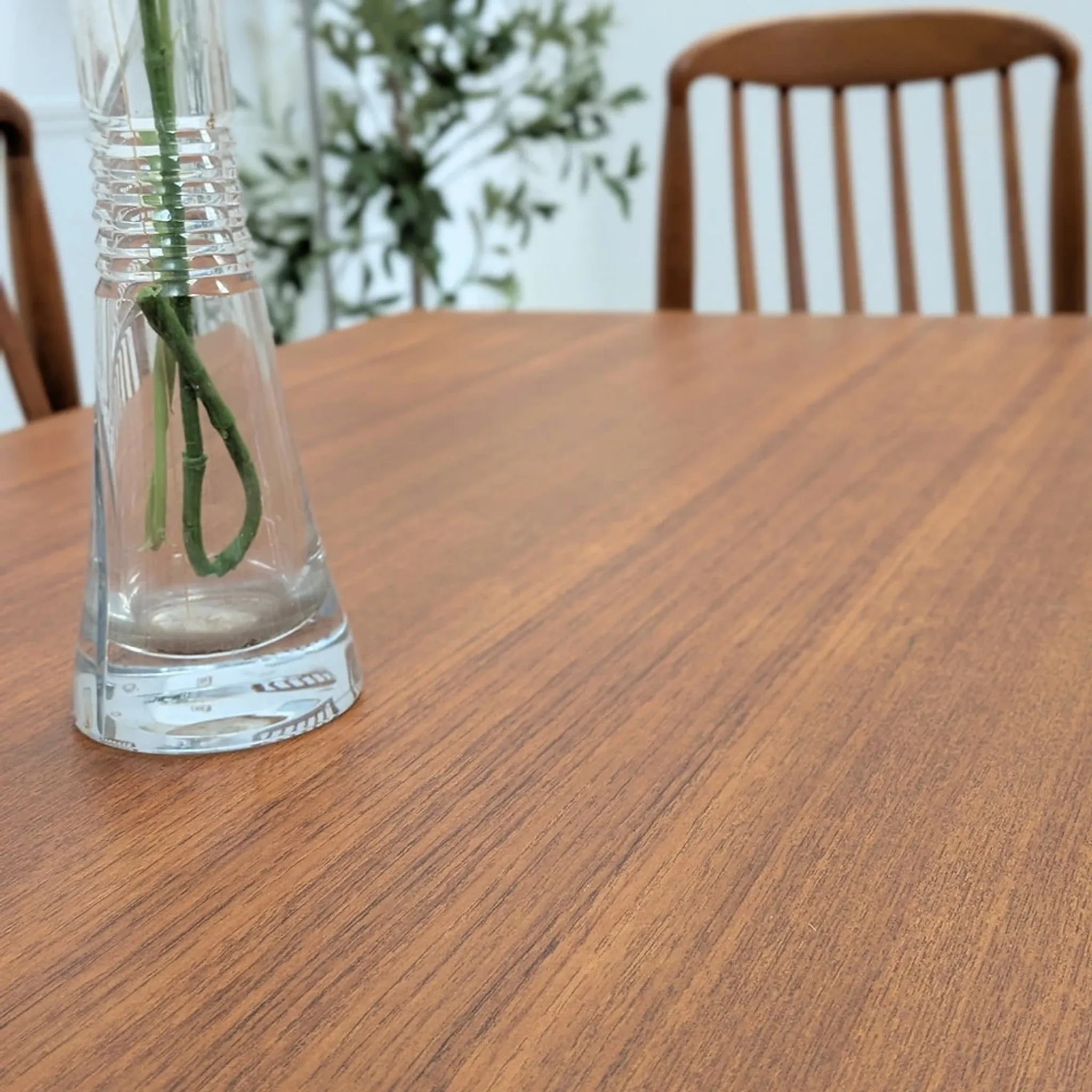 Scandinavian teak dining table with extensions