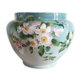 Cache vase vase old rare piece of the French manufacture of Saint Amand and Hamage