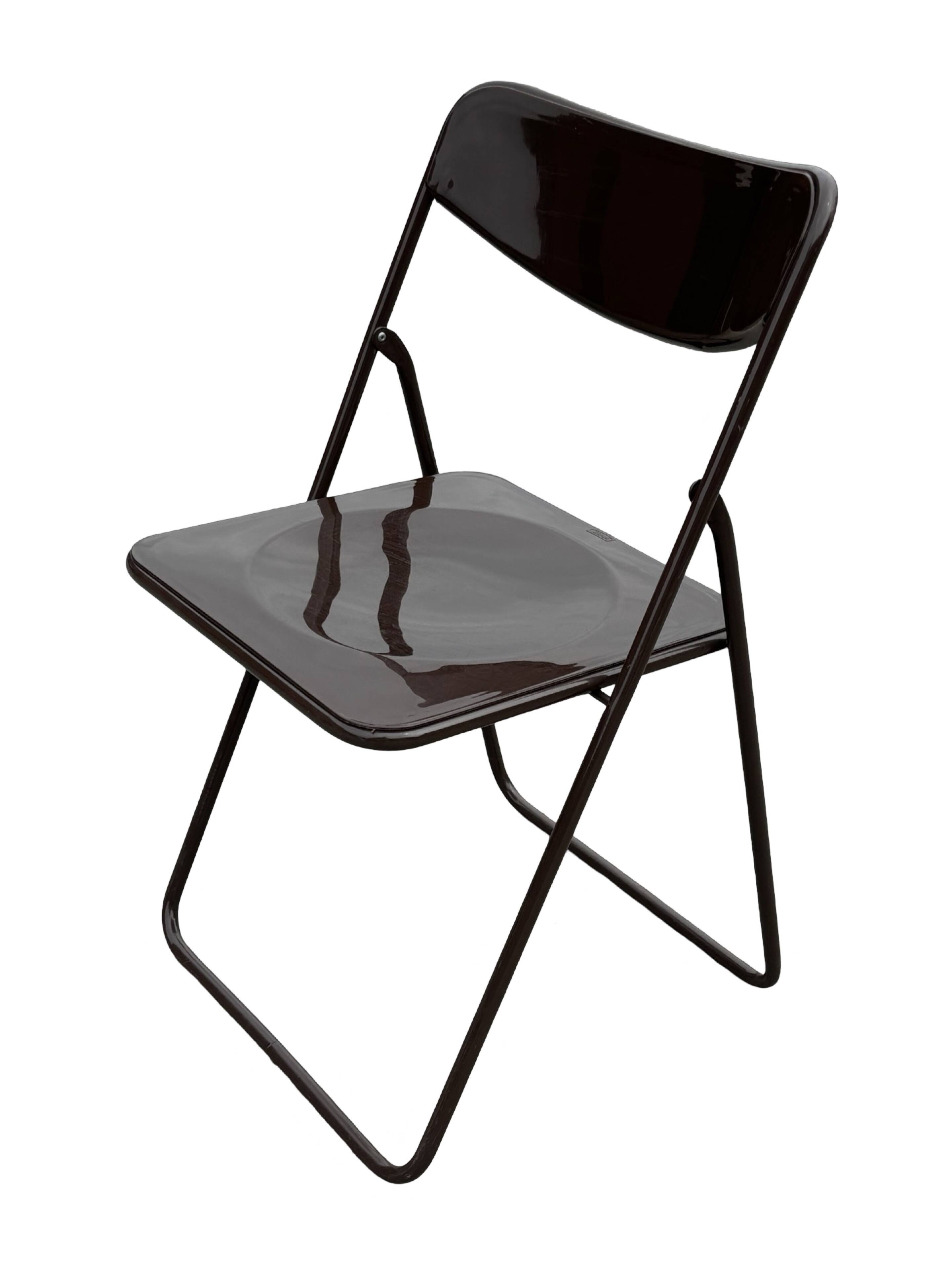 Vintage Ted Folding chairs Niels Gammelgaard for Ikea - Set of four - in Dark Brown