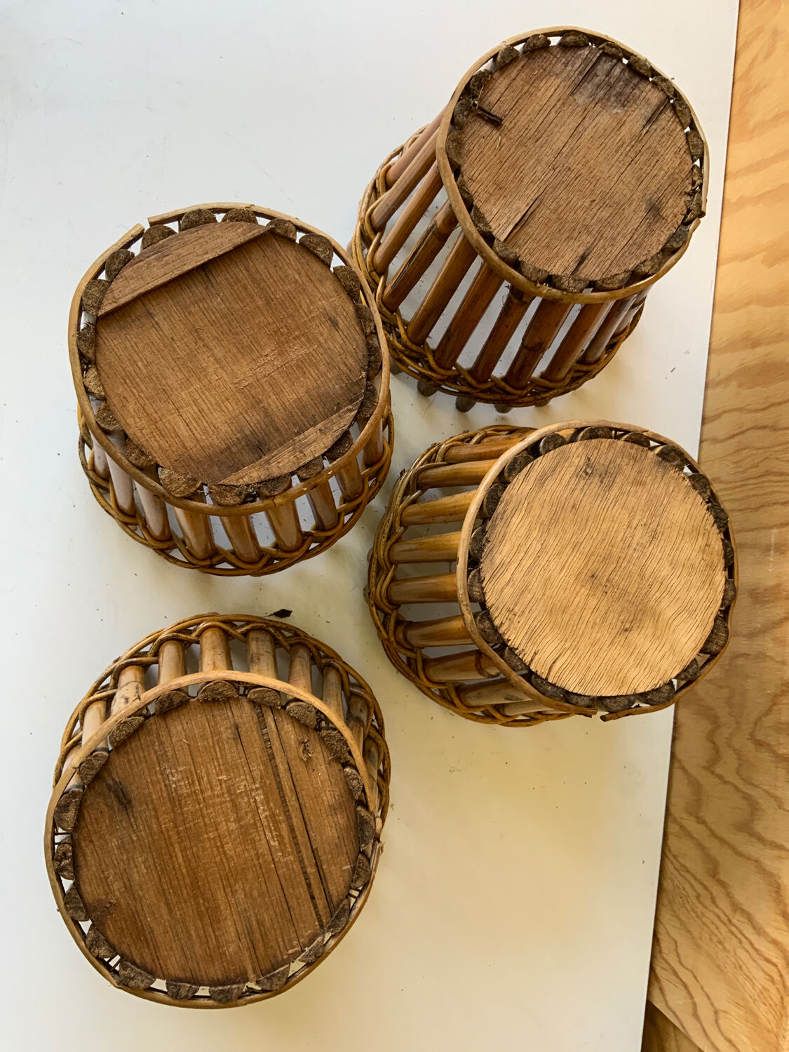 4 rattan pot covers