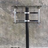 Fifth wheel or sofa end - smoked glasses and marble foot - design 1970