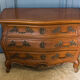 Walnut chest of drawers Louis XV style 3 drawers Bronze handles Mid-twentieth