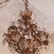Murano fruit chandelier in crystal and gold metal