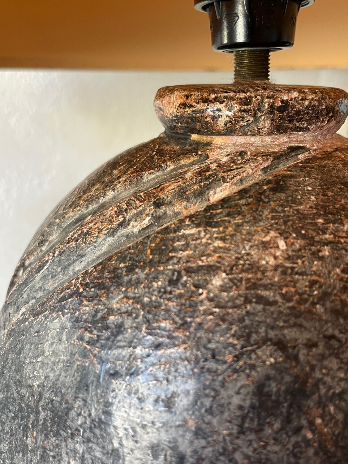 vintage stoneware lamp, Art Deco style, 1930