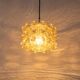 Large amber bubble glass pendant light by Helena Tynell for Limburg, Germany, 1970s.