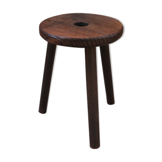 Wooden round tripod stool