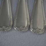 Fish service and its 6 silver-plated cutlery, crossed ribbon model