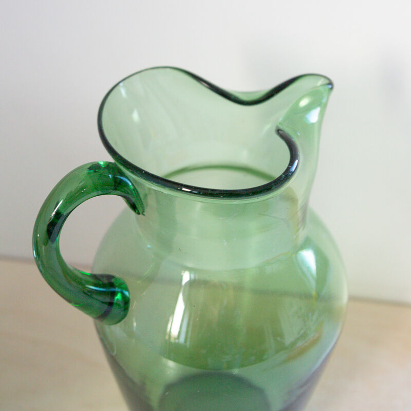 Pitcher green transparent glass