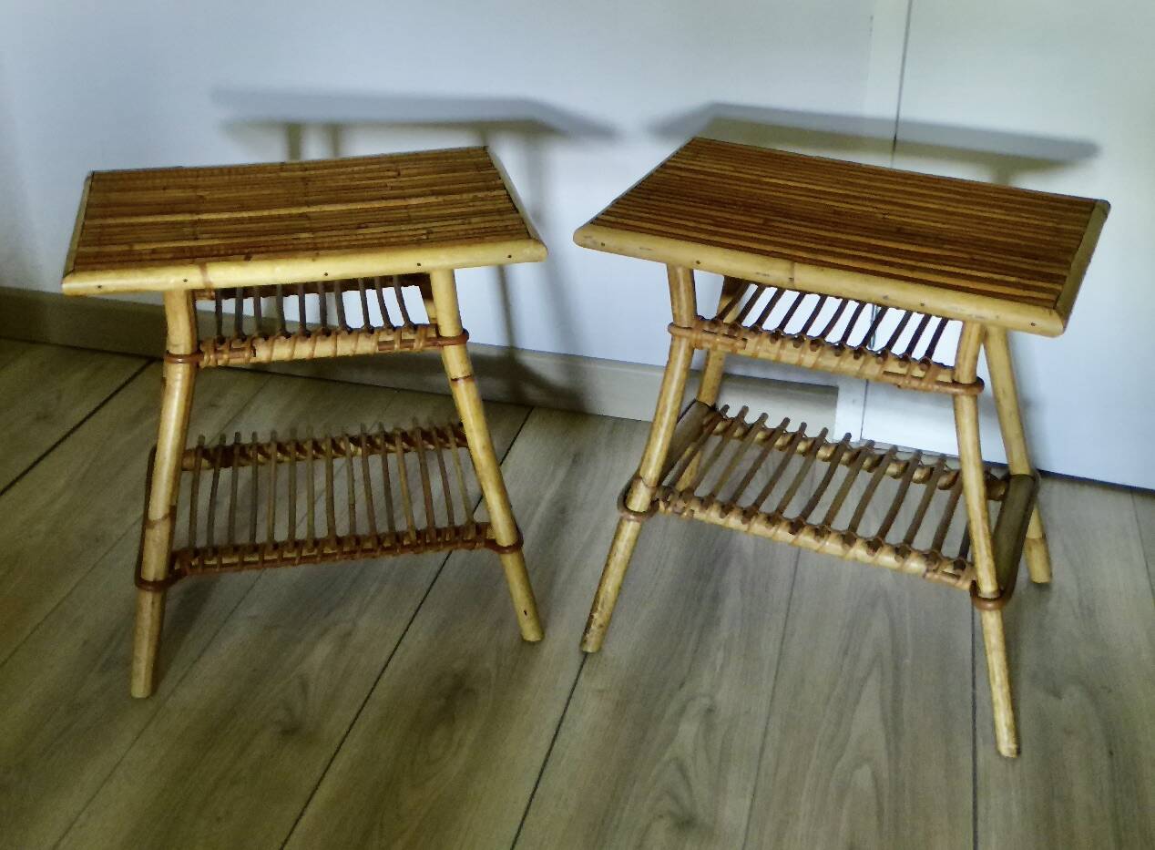 Rattan bedside tables from the 60s / 70s