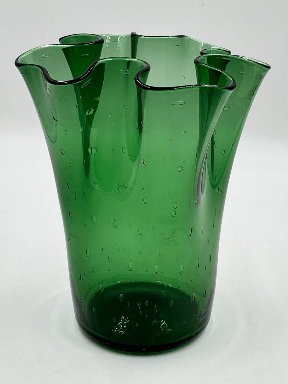 Empoli glass handkerchief vase