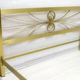 Mid-Century Modern Gilded and Satin Brass Double Bed, 1970