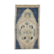 1X2 Blue vintage door mat rug, 1x2 Blue door mat rug, 2.7x1.5 Ft
