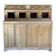 Old wooden grocery store cabinet, display cases and drawers