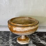 Deep onyx and bronze beaded bowl circa 1900