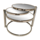 3-plate swivel coffee table in 1970s glass and chrome