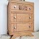 Art Deco chest of drawers curved legs raw wood