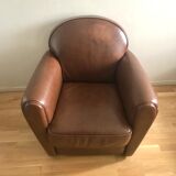 Full grain leather club armchair