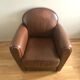 Fauteuil club cuir pleine fleur