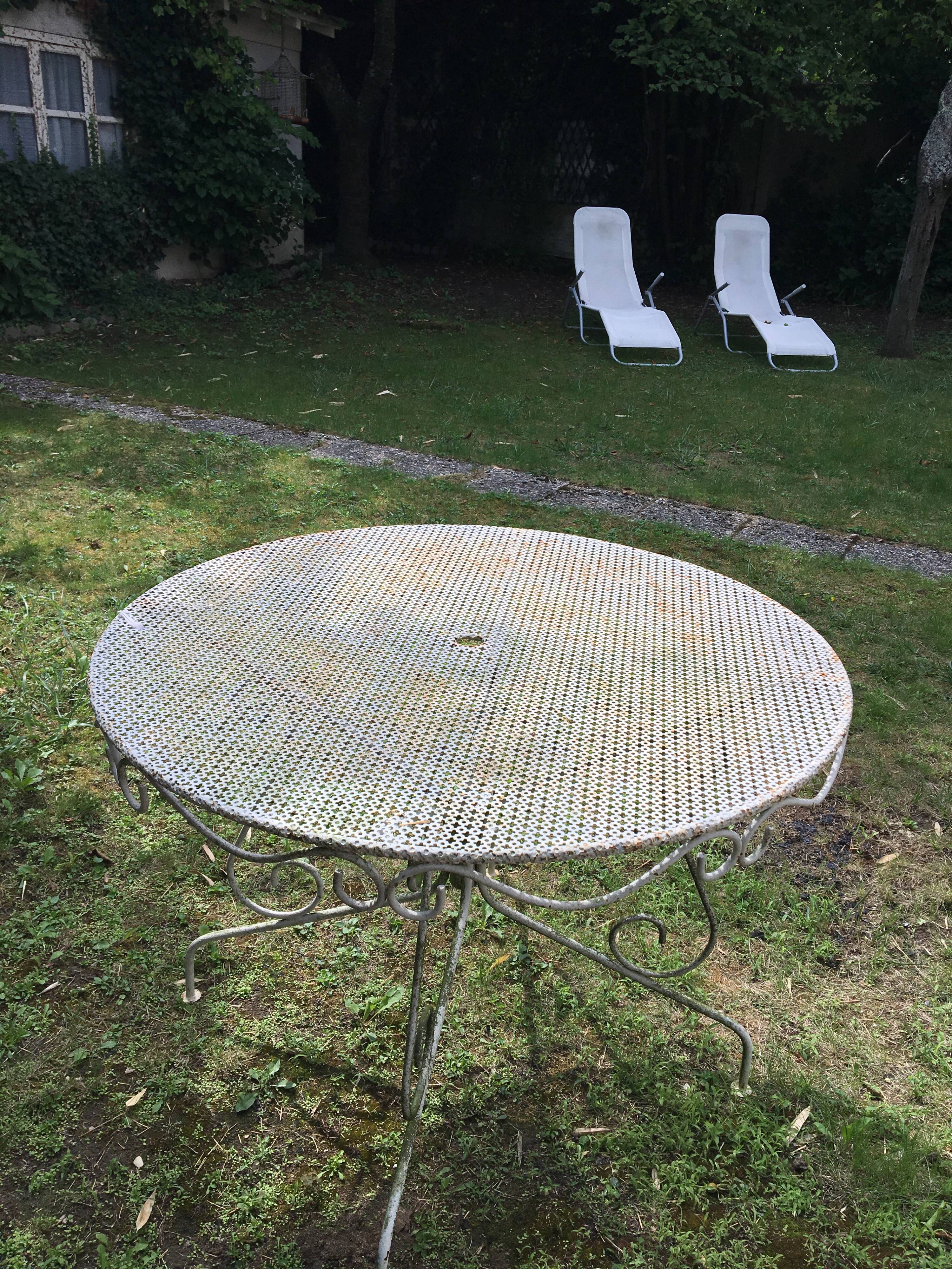 Vintage wrought iron garden table