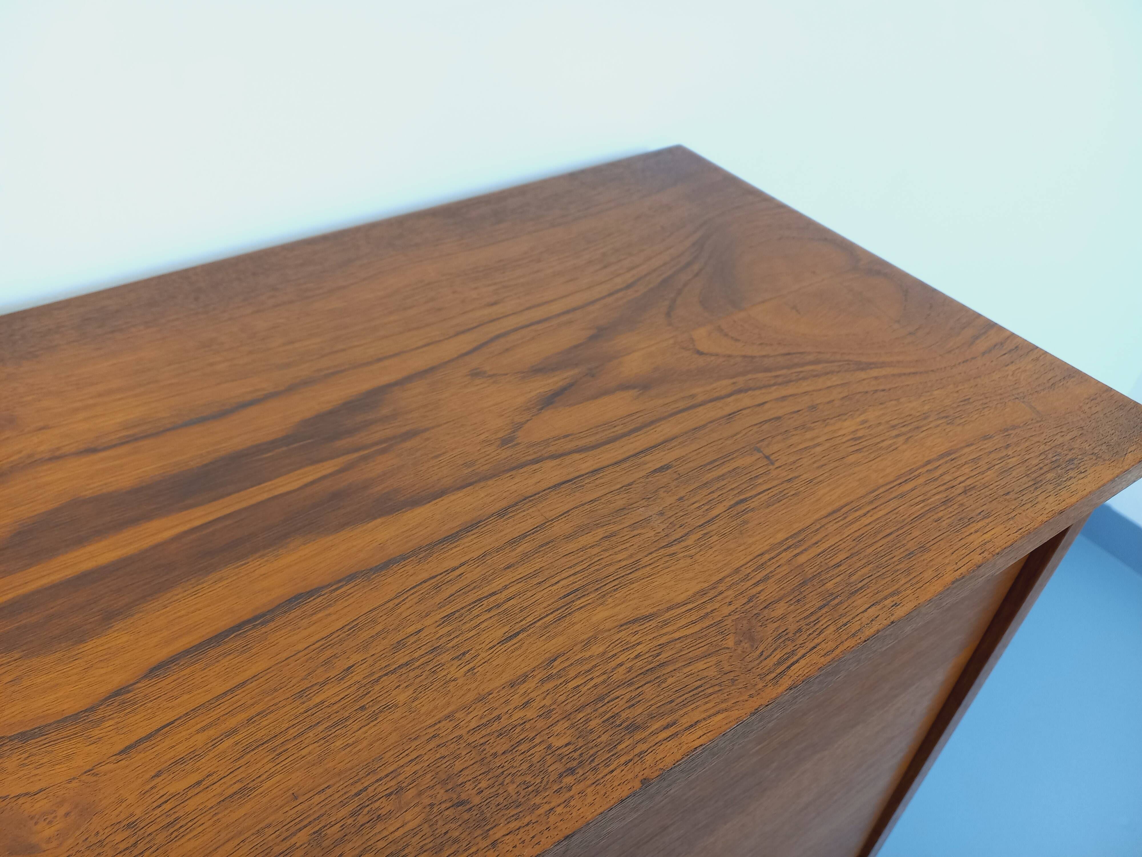 Vintage Scandinavian style secretary bookshelf storage furniture.