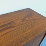 Vintage Scandinavian style secretary bookshelf storage furniture.