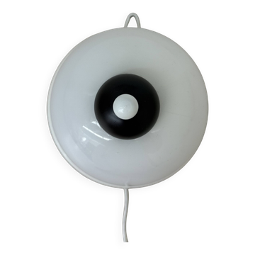 Vintage brown and white wall lamp sconce , 1970s