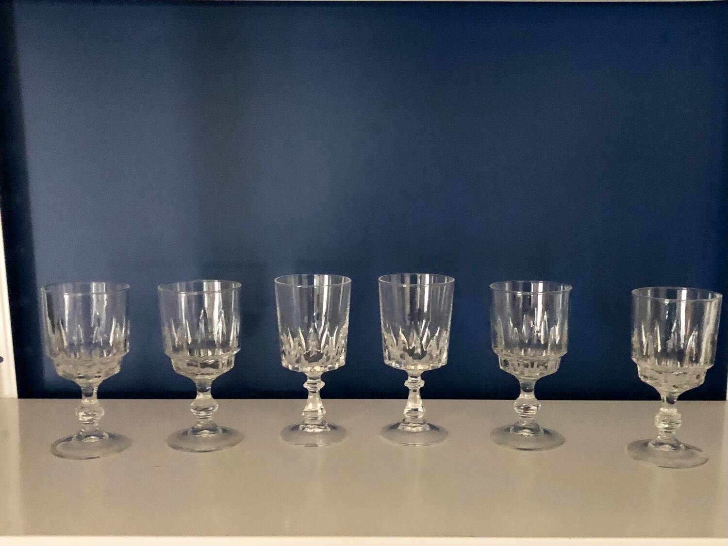 Antique stemmed crystal glasses